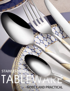 Stainless Steel Gold Plated 24 Pc Tableware Sets