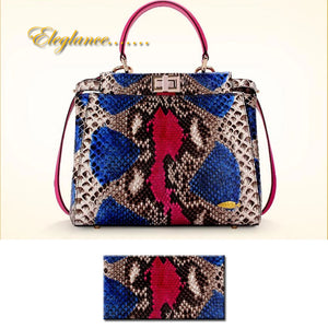 100% Genuine Sky Blue Python Snake Leather Skin Handbags - Ailime Designs