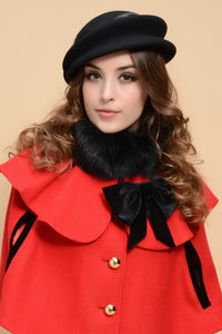 Black Pill-box French Style Beret Hats For Women - Ailime Designs - Ailime Designs
