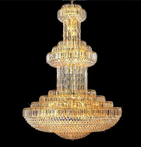 Gold Crystal Luxury Style Chandelier w/ 3 Tier Design