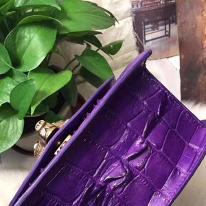 100% Genuine Purple Crocodile Leather Skin Handbags - Ailime Designs