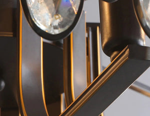 Round Crystal Black Tooth Design Chandelier Light Fixtures