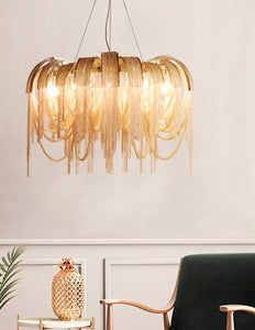 Tassels Chain Link Design Elegant Chandelier Light Fixture