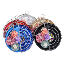 Load image into Gallery viewer, Women&#39;s Round Floral &amp; Crystal Design Evening Bags - Ailime Designs