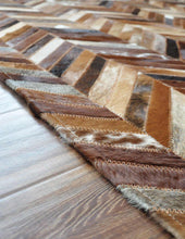 Load image into Gallery viewer, Arrow Weave Design Leather Skin Area Rugs