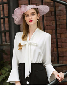 British Style Women's Linen Flat-Top Design Brim Hats - Ailime Designs