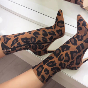 Women's Sexy Leopard Print Design Ankle Boots