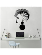 Load image into Gallery viewer, Woman Braided Head Profile Wall Art Decals - Ailime Designs - Ailime Designs