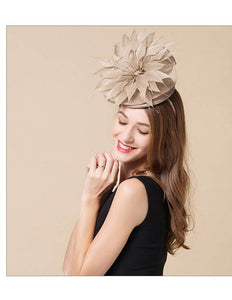 Leaf Design Women's Classy Style Sinamay Linen Fascinator Hats