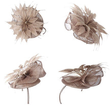 Load image into Gallery viewer, Leaf Design Women&#39;s Classy Style Sinamay Linen Fascinator Hats