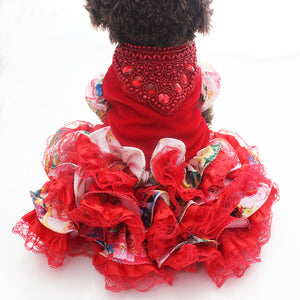 Girl Dog High Style Elegant Ruffle Beaded Dresses – Fine Quality Accessories