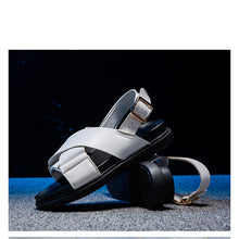 Load image into Gallery viewer, Women&#39;s Genuine Leather Roman Strap Buckle Style Sandals