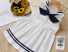 Load image into Gallery viewer, Children Sailor Design Button Front Dresses - Ailime Designs