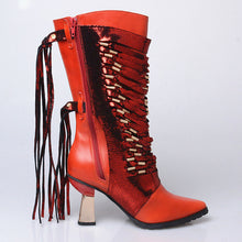 Load image into Gallery viewer, Women&#39;s Genuine Leather Fringe Design Boots