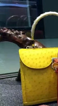 Load image into Gallery viewer, 100% Genuine Yellow Ostrich Leather Skin Handbags - Ailime Designs