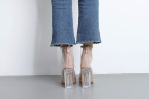 Women's Transparent Design Ankle Shoe Boots - Ailime Designs