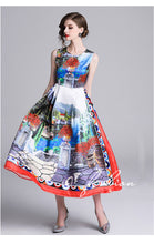 Load image into Gallery viewer, Women&#39;s Sleeveless Vintage Design Flare Wide Bottom Dresses