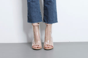 Women's Transparent Design Ankle Shoe Boots - Ailime Designs