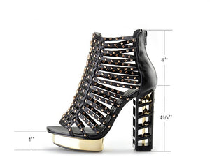 Women's Fretwork Design Platform High Heel Shoes
