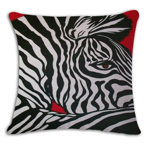 Zebra Hand painted Print Design Throw Pillowcases