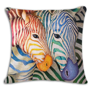 Zebra Hand painted Print Design Throw Pillowcases