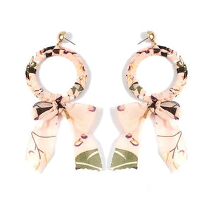 Bohemia Ribbon Circular Dangle Earrings - Ailime Designs