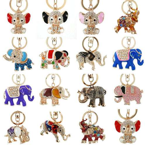 Rhinestone Elephants Keychain Holders - Purse Accessories