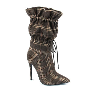 Women's Stylish Pointed Toe Drawstring Tie Boots