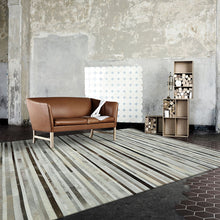 Load image into Gallery viewer, Beautiful Striped Leather Skin Area Rugs