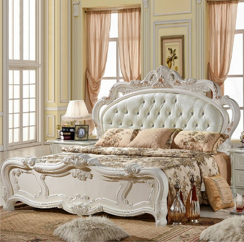 high quality bed Fashion European French Carved bedside 1.8 m bed 3245