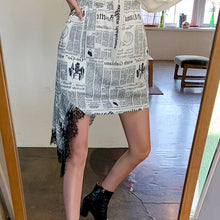 Load image into Gallery viewer, Women&#39;s Newspaper Artwork Print Design Skirt - Ailime Designs