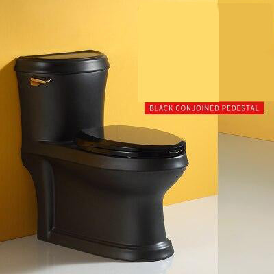 Luxury Toilets - Black Matte Finished Gold Trim Design