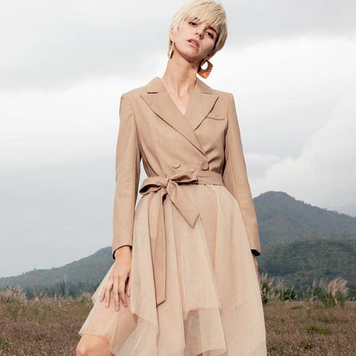 Women's Coat Style Asymmetrical Design Dress - Ailime Designs