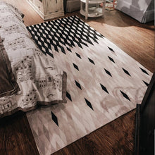 Load image into Gallery viewer, Diamond Border Print Design Genuine Leather Skin Rugs