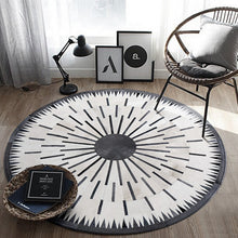 Load image into Gallery viewer, Pin-wheel Design Oval Leather Skin Area Rugs