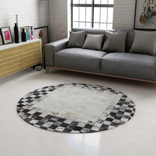 Load image into Gallery viewer, Our Luxury Oval Design Block Printed Calf Skin Leather Area Rugs