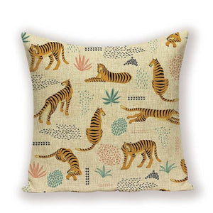 Leopard Print Design Linen Throw Pillowcases