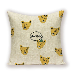 Leopard Print Design Linen Throw Pillowcases