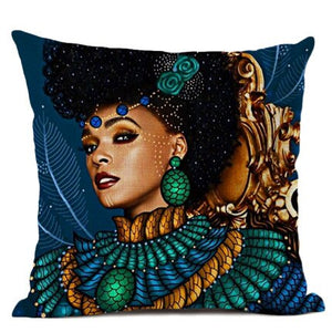 Beautiful Ethnic Women Head-shot Print Design Throw Pillows