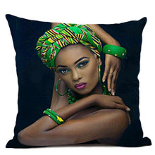 Load image into Gallery viewer, Beautiful Ethnic Women Head-shot Print Design Throw Pillows