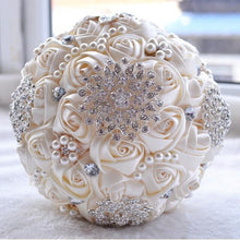Load image into Gallery viewer, Bridal Accessories - Multi Colored Wedding Rhinestones &amp; Pearls Flower Bouquets