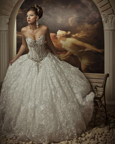 Bandeau Design Beaded Wedding Gown - Ailime Designs