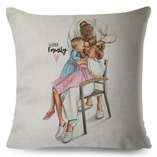Load image into Gallery viewer, Family Love - Mother &amp; Children&#39;s Screen Print Design Throw Pillows