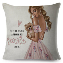 Load image into Gallery viewer, Family Love - Mother &amp; Children&#39;s Screen Print Design Throw Pillows