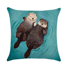 Load image into Gallery viewer, Flowing Beavers Print Design Throw Pillows
