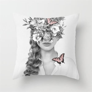 Head-shot Women Print Design Decorative Pillows