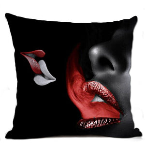 Decorative Lips Print Design Throw Pillows
