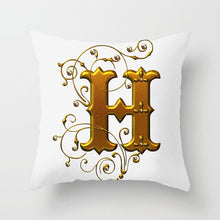 Load image into Gallery viewer, Alphabet Gold Lettering Throw Pillowcases