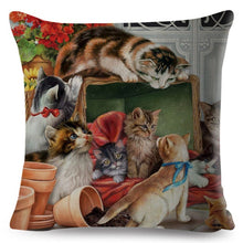 Load image into Gallery viewer, Cats Story Book Tales Printed Throw Pillows