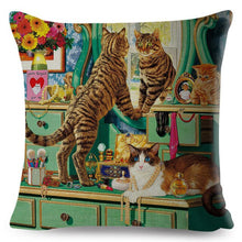 Load image into Gallery viewer, Cats Story Book Tales Printed Throw Pillows